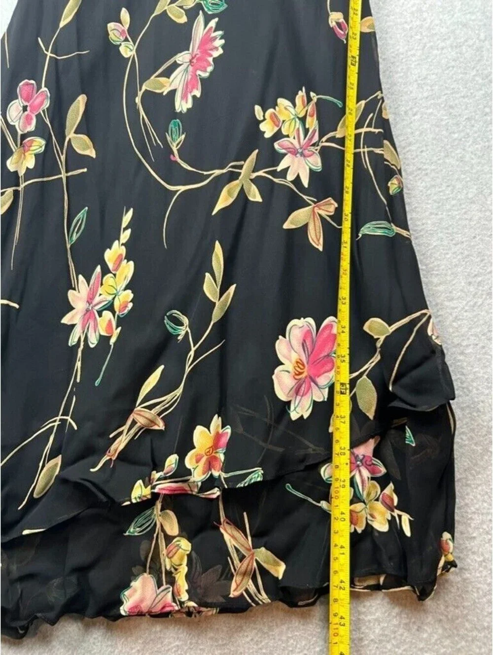 Vintage Talbots Midi Dress Womens 14 Floral Whimsygoth Asymmetrical Romantic